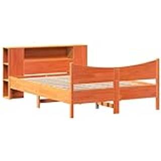 Sengeramme Uden Madras Massivt Fyrretræ - Gyldenbrun / 140 x 190 cm