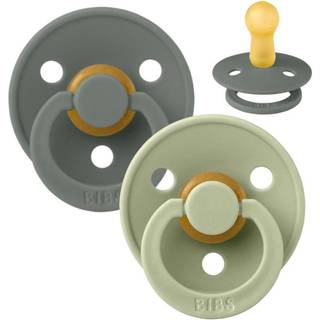 BIBS Rund Colour Sut - 2-Pak - Str. 2 - Naturgummi - Pine/Sage