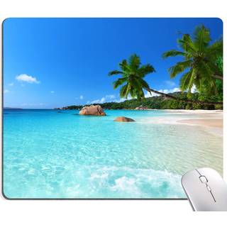 Hokafenle Mouse Pad Square Beach Style Anti-Slip Rubber Mousepad til spil Office Laptop Computer PC M?nd Kvinder Kids S?d Custom Pattern Beach og