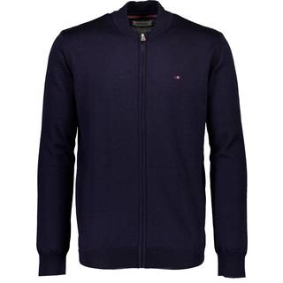 Wool knit zip cardigan