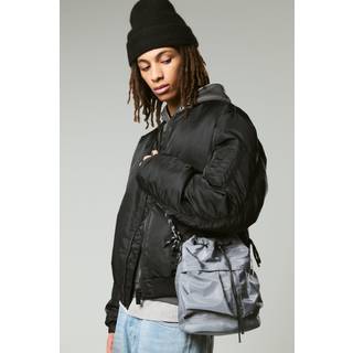 Mens Utility Pocket Cross Body Tote Bag In Charcoal