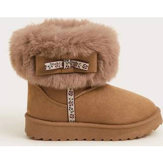 Monsoon Sløjfe Faux Fur Suedette Ankel StøvlerEU 25 (UK 8)