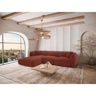 Hjørnesofa venstrevendt i terracotta stof CAMILIO fra Maison Céphy