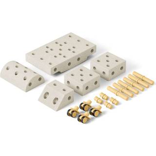 Modu byggelegetøj i skum Explorer sæt 20 dele - Sand Grey / Honey Yellow