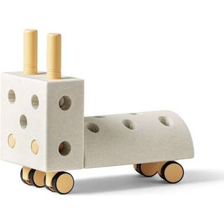 Modu Tiny Ride aktivitetslegetøj i skum 10 dele - Sand Grey / Honey Yellow