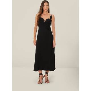Farm Rio Lace-trimmed maxi dress - black - XXS