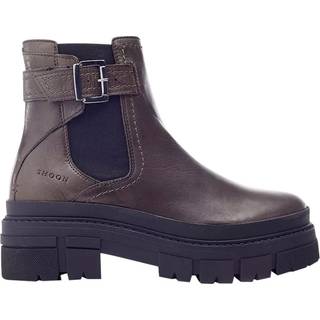 Moda in Pelle Moda in Pelle Brown Buckle Strap Chunky Leather Chelsea Boots