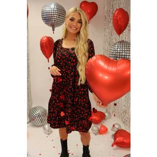 Liberte - Cecilie Ls Dress 22094 - Black Red Bow