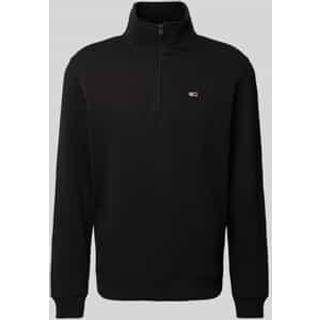 1/4 Zip Mock Neck Fleece Sweatshirt, Black, L