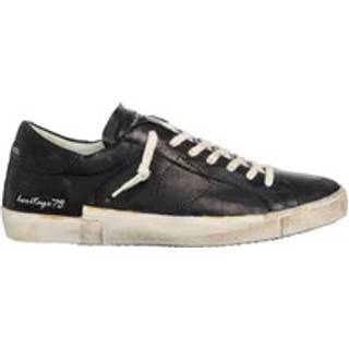 Philippe Model Prsx Low Top Vintage Leather Sneakers Black