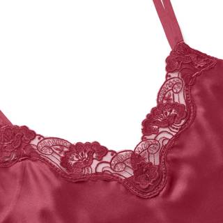 Lady Avenue Pure Silk natkjole, rød, Størrelse: XXL, Dame