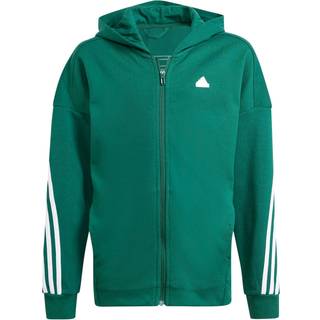 Future Icons 3-Stripes Full-Zip Hooded træningstop - Collegiate Green / White - 164