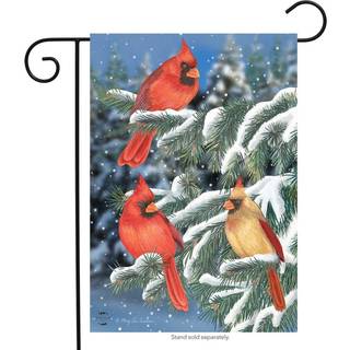 Winter Cardinal Trio Garden Flag S?sonbestemte fugle Sne 12.5 """" X 18 """" Briarwood Lane