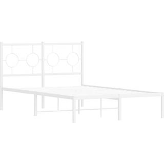 sengeramme med sengegavl 120x200 cm metal hvid