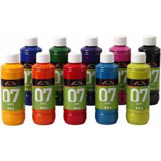 A-Color Glass Lakmaling, 10x250ml, Ass. Farver