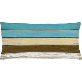 Lunarable tr?print kast pudepude d?kning farverig rustik tr?planker m?nster med grunge slidt maling t?mrer Tema Dekorativt rektangel Accent Pillo