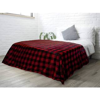 Pavilia sort og r?d b?ffel plaid fleece seng t?ppe konge st?rrelse bl?d rutet flanel t?ppe til sofa plaid julesofa kaste seng varm hyggeligt deko