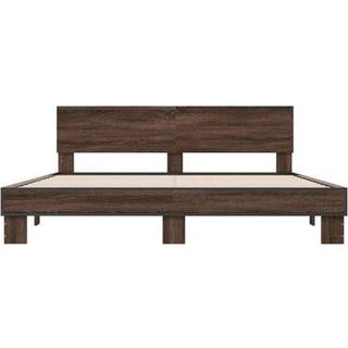 Sengeramme Konstrueret Træ Og Metal - Grå sonoma-eg / 180 x 200 cm