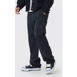 Mens Washed Black Slim Flared Panelled Jeans