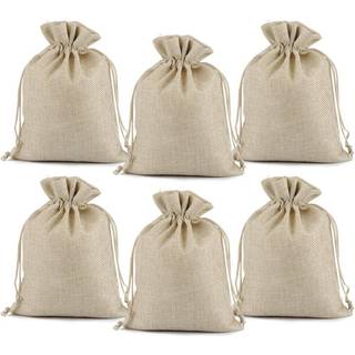 LUCKY MONET 2550100PCS BURLAP GAVE PASKER Bryllup Hessian Jute Bags Linnedsmykker poser med tr?k til f?dselsdagsfest bryllup favoriserer nuv?rend