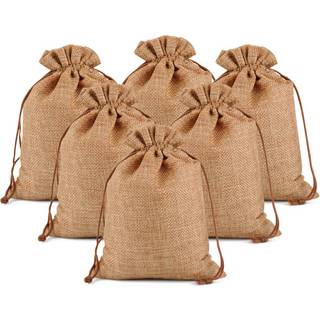 LUCKY MONET 2550100PCS BURLAP GAVE PASKER Bryllup Hessian Jute Tasker Linnedsmykker poser med tr?k til f?dselsdagsfest bryllup favoriserer nuv?re