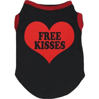 Petitebella gratis kyss hjerte hvalphundskjorte (BlackRed XX-Large)