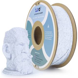 ZIRO PLA Stone Filament 1,75 mm 3D Printer Filament PLA 1,75 mm Bl? og hvid Farve 1KG(2,2lbs) - Bl? og hvid