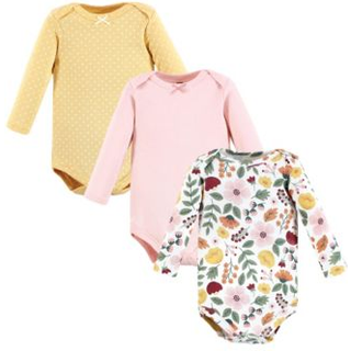 Hudson baby unisex baby bomuld langærmet bodysuits falder botanisk 3-pakke 9-12 måneder