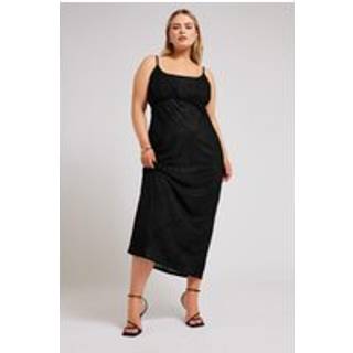 Yours Curve Yours Curve Black Animal Stretch Jacquard Slip Dress - EU 44 (UK 16)