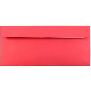 JAM PAPIR #10 Business-farvede genbrugskonvolutter med skrl- og forseglingslukning - 4 1/8 x 9 1/2 - Rd genbrugt - Bulk 500/ske