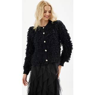IN FRONT Rits Cardigan, Farve: Black, Størrelse: M, Dame