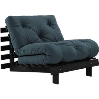 Roots 90 Sovesofa Fra Karup Design i Massiv FSC Fyrretræ | Japandi - Sort - Blå