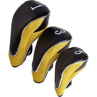 Andux Golf 460cc Driver Fairway Wood Club Head Covers Hook & Loop Set med 3 Gul