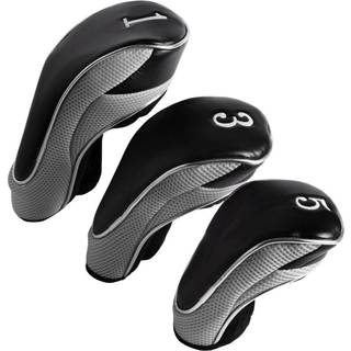 Andux Golf 460cc Driver Fairway Wood Club Head Covers Hook & Loop Set med 3 Gray