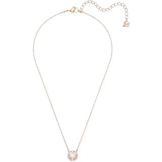 Swarovski Sparkling Dance Halskette, Rundschliff, Weiß, Roségold-Legierungsschicht
