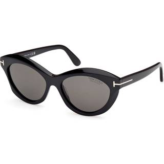TOM FORD Kvinde FT1111 TONI 01D Solbriller Acetat Sort Grå Rund Polariseret