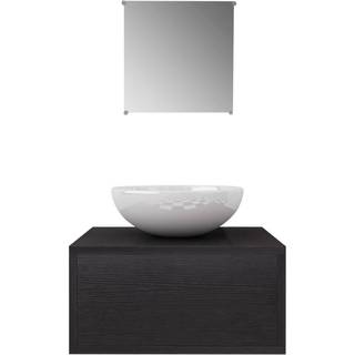 badeværelsesmøbelsæt med håndvask 3 dele beige