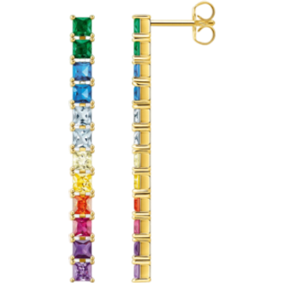 Thomas Sabo H2249-996-7 Damen-Ohrringe Ohrhänger Bunte Steine Goldfarben