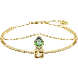 Swarovski Stilla Mixed Cut Mixed Colour Bangle - Gold - Adjustable