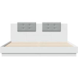 Sengeramme Med Sengegavl Konstrueret Træ - Hvid / 160 x 200 cm
