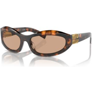 Miu Miu Kvinde MU 14ZS 14L90H Solbriller Acetat Skildpadde Brun Geometrisk Normal
