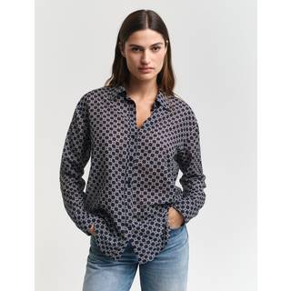 GANT Dame Relaxed fit Geometric bomuldssilkeskjorte (38)