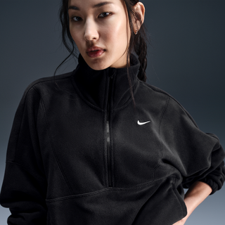 Oversized Nike One Therma-FIT-fleeceoverdel med 1/2 lynlås til kvinder - sort - XXL (EU 52-54)