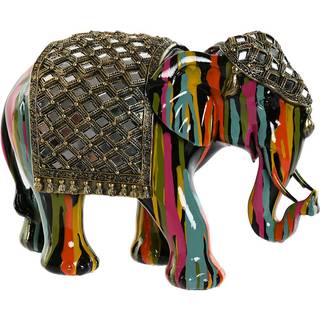 Dekorativ figur Home ESPRIT Multifarvet Harpiks Elefant 31 x 14 x 22 cm