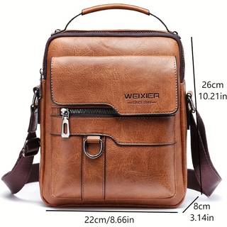 TEMU Fashionable High-end Vintage Shoulder Bag, Vertical Business Versatile Casual Crossbody Commuter Messenger Bag