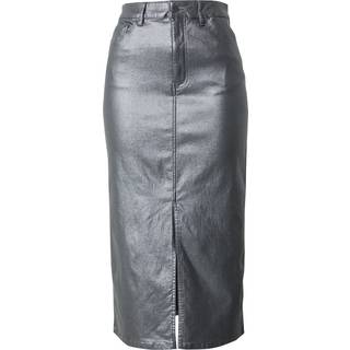 Object Collectors Item Objnaya Coated Mid Waist Skirt Brushed Nickel/Detail Col S