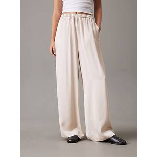 Satin Relaxed Trousers - Grey - S