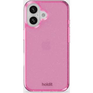 iPhone 16 Holdit Glitter Mobil Cover - Lyserød