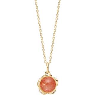 Siersbøl forgyldt vedhæng Flower med sunStone