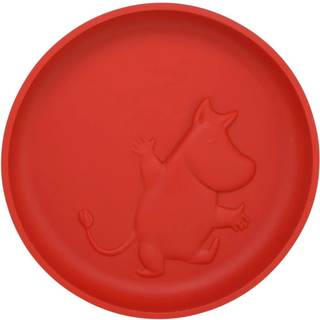 Rätt start Moomin Silikone, Tallerken med sugekop, Lingonberry Red